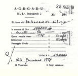 La ricevuta che documenta ladesione del Berlusconi, il 26 gennaio 1978, alla loggia Propaganda 2 (cliccala per ingrandirla).