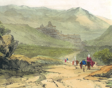 Edward Lear, Subiaco, 1841 (dalla copertina de Il culto romantico del paesaggio sublime, di Giovanni Prosperi)