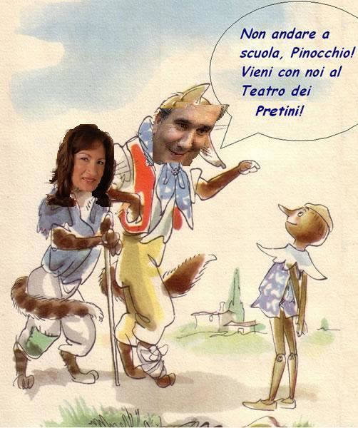 Mariastella Gelmini e Beppe Fioroni (la straordinaria coppia di ministri della Pubblica Istruzione che fa rimpiangere la Volpe e il Gatto)