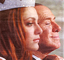 Per la serie "I momenti in cui una Donna sta male, e glielo si legge in faccia": Miriam Leone, miss Italia 2008, e Silvio Berlusconi (da LUnit di marted 29 settembre 2009).