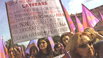 Mariastella Gelmini e i Precari secondo il quotidiano "Terra" di domenica 11 ottobre 2009.