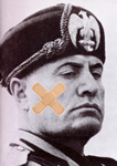 Per la serie "Non sappia la guancia sinistra quel che fa la destra": Benito Mussolini e Silvio Berlusconi.