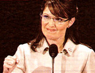 Sarah Palin (la prossima presidente degli Stati Uniti se si aggraver listupidimento causato dal crescente mors tua vita mea nei rapporti tra i singoli e tra le classi sociali) si produce in una perfetta fusione espressiva di cattiveria e di mancanza dintelligenza.