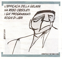 L'efficacia della Gelmini ha reso obsoleti i gi programmati roghi di libri (Bucchi su "La Repubblica" di sabato 4 settembre 2010).