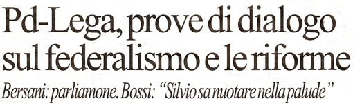 Il titolo de "La Repubblica" dice una cosa. Bersani, invece, ha detto il contrario.