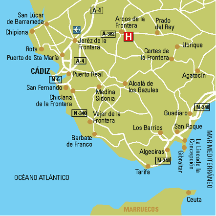 Arcos de la Frontera  un comune della provincia di Cadice. Si trova a 50 km a NO del capoluogo, sulla riva settentrionale del rio Guadalete, e la sua popolazione  di quasi 28.000 abitanti.