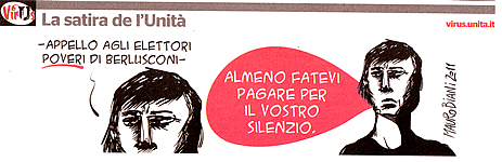 (su) Silvio Berlusconi e la parte più furba dei suoi elettori, da "L'Unità" di lunedì 12 settembre 2011.